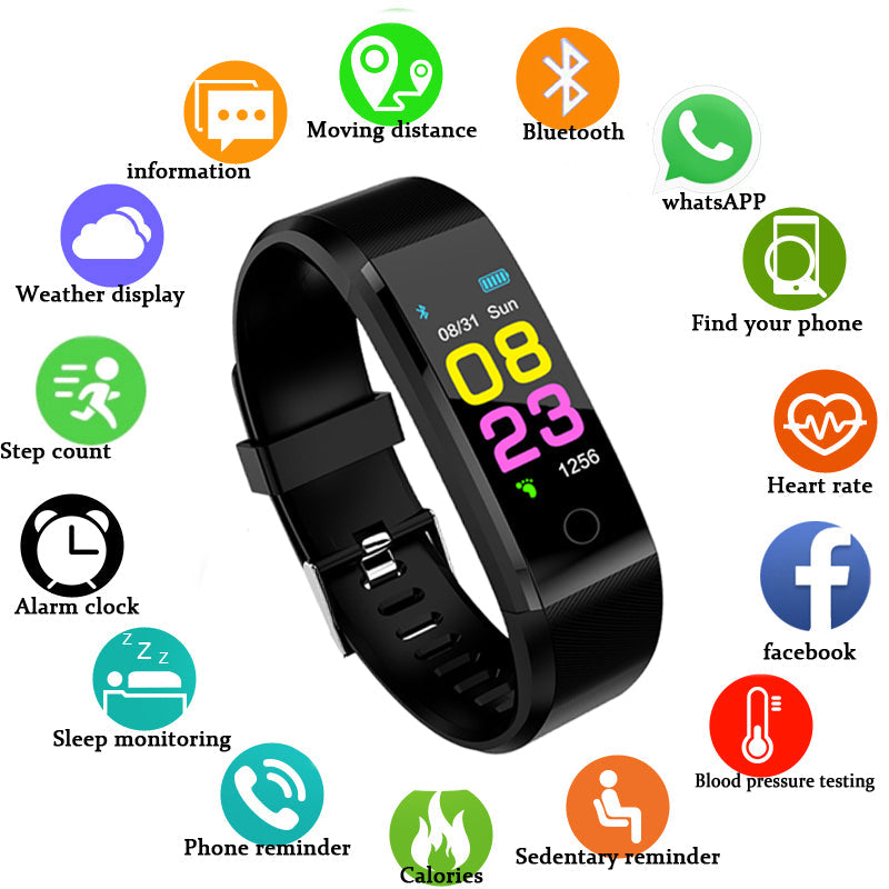 Zapet novo relógio inteligente das mulheres dos homens monitor de freqüência cardíaca pressão arterial fitness rastreador smartwatch esporte relógio para ios android + caixa