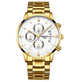 NIBOSI Mens Watches Luxury Top Brand Gold Watch Men Relogio Masculino Automatic Date Watch Quartz Luminous Calendar Wristwatch