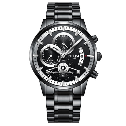 NIBOSI Mens Watches Luxury Top Brand Gold Watch Men Relogio Masculino Automatic Date Watch Quartz Luminous Calendar Wristwatch